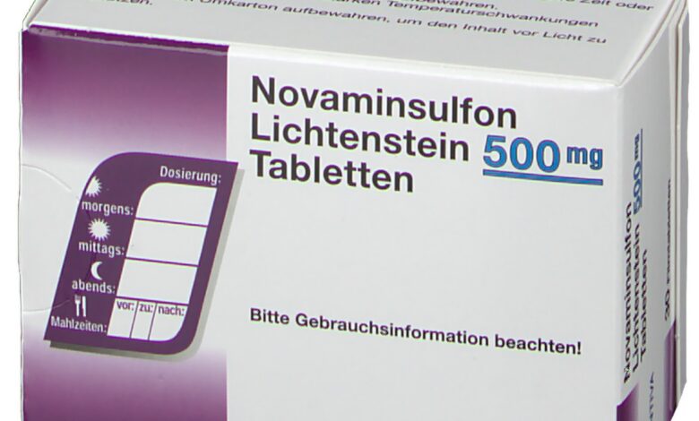 دواعي استعمال novaminsulfon lichtenstein 500